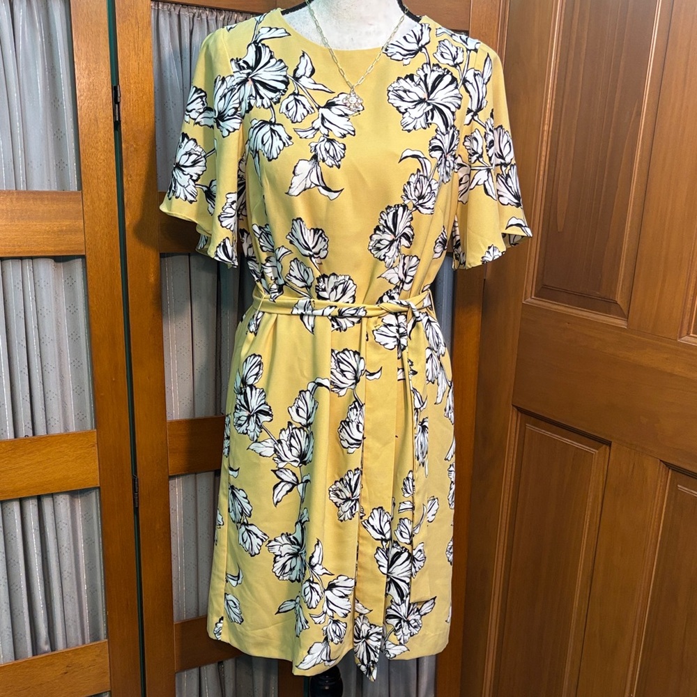 H&M Yellow Floral Midi Dress